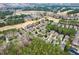 Picturesque aerial view of homes nestled among trees, near a golf course and tranquil lake at 1428 Heritage Links Dr, Wake Forest, NC 27587