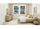 Serene bedroom with a large window, natural wood bed, side tables, dresser and comfortable neutral tones at 1524 Goldfinch Perch Ln, Knightdale, NC 27545