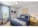 Inviting bedroom with blue accents, soft lighting, and a comfortable bed at 1919 Plott Balsam Dr, Wendell, NC 27591