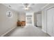 Finished bedroom featuring neutral carpet and walls, a window and a desk at 3001 Hunters Bluff Dr, Raleigh, NC 27606