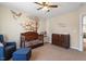 Bright bedroom with mural and furniture at 3007 Cardinal Lake Dr, Durham, NC 27704