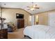 The bedroom features a vaulted ceiling, ceiling fan, and a walk-in closet at 3007 Cardinal Lake Dr, Durham, NC 27704