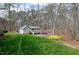 Well-maintained shed in a serene setting with a lush green lawn and mature trees at 3424 Forest Oaks Dr, Chapel Hill, NC 27514