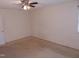 Large bedroom featuring neutral walls, carpet and a ceiling fan at 3601 Colonial Ln, Rocky Mount, NC 27804