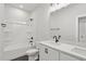 Bathroom with a bath tub and double vanity at 4706 Cypress Tree Ln, Raleigh, NC 27612