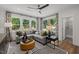 Cozy living area with corner seating, natural light, and access to the outside at 4706 Cypress Tree Ln, Raleigh, NC 27612
