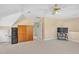 Large bonus room with carpet, ceiling fan, closet, and television at 102 Stagville Ct, Cary, NC 27519