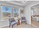 Relaxing sitting area with chairs near windows, offering bright natural light and a glimpse of the outdoors at 1160 Craigmeade Dr, Morrisville, NC 27560
