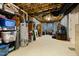 Unfinished basement offering ample storage space with visible utilities and room for personalized organization and customization at 1188 The Preserve Trl, Chapel Hill, NC 27517