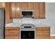 Gourmet kitchen featuring stainless steel appliances and granite countertops at 1220 Bethlehem Rd, Knightdale, NC 27545