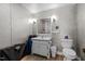 A full bathroom featuring a single sink vanity and standard toilet at 1796 Steel Bridge Rd, Sanford, NC 27330