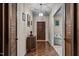 A bright foyer features wood parquet floors, a pendant light, and leads to the living areas at 1796 Steel Bridge Rd, Sanford, NC 27330