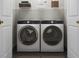 Convenient laundry room featuring new, front-load washer and dryer units for efficient cleaning at 2027 Trident Maple Ln, Chapel Hill, NC 27517