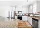 Modern kitchen features stainless steel appliances, granite countertops, and white cabinets at 2177 Campbell, Burlington, NC 27215