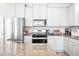Modern kitchen features stainless steel appliances, granite countertops, and white cabinets at 2177 Campbell, Burlington, NC 27215
