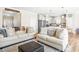 Open-concept living room and kitchen area featuring comfortable seating and modern appliances at 2177 Campbell, Burlington, NC 27215