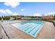 Community lap pool with multiple lanes, sun deck and covered seating areas for residents to enjoy at 2177 Campbell, Burlington, NC 27215
