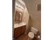 Cozy half bathroom with a vanity and toilet at 27 Creeks Edge Ct, Durham, NC 27713