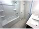 Clean bathroom with a tub, shower, and double sinks at 35 Calabria Ct, Franklinton, NC 27525