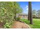 Lush backyard showcasing a brick home with mature landscaping and a well-manicured lawn at 3910 Hillgrand Dr, Durham, NC 27705