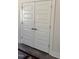 Close-up of stylish, closed, paneled, double doors at 829 S Franklin St, Wake Forest, NC 27587