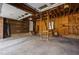 Spacious garage with brick foundation, wood frame, and storage capability at 8429 Bells Lake Rd, Apex, NC 27539