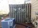 The backyard features a fence with decorations, an AC unit, and utilities at 903 Teague Pl, Durham, NC 27707