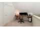 Bright office featuring a desk, chair, and carpeted floor offering a productive workspace at 102 Battenburg Ct, Cary, NC 27519