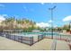Community swimming pool with multiple lanes surrounded by a decorative fence and trees at 10707 Edmundson Ave, Raleigh, NC 27614
