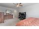 Bedroom featuring a large dresser, workspace, and comfortable bed at 1123 Latitude Dr, Durham, NC 27713
