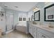 Light and airy bathroom with double vanity, large soaking tub, and glass shower at 1210 Poplar Forest Lane Ln, Pittsboro, NC 27312