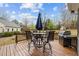 Outdoor deck featuring dining set, umbrella, and grill, perfect for outdoor dining at 1210 Poplar Forest Lane Ln, Pittsboro, NC 27312