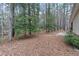 Spacious backyard featuring mature trees, offering a serene and private outdoor setting at 1603 Stonegate S, Sanford, NC 27332