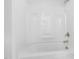 Clean, all-white bathtub and shower combo with sleek hardware at 3105 Marshlane Way, Raleigh, NC 27610