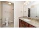 Bathroom featuring granite vanity, a toilet, and a shower and tub combination at 518 Parlier Dr # 82, Apex, NC 27523