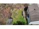 Aerial view of home's backyard, deck, and firepit at 5313 Wenesly Ct, Raleigh, NC 27616