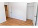 Bedroom showcasing wood floors, a neutral color palette, and closet space, creating a serene atmosphere at 603 Mountain Pine Dr, Cary, NC 27519