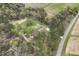 Aerial view of home with road and trees, long driveway at 610 Flemingtown Rd, Henderson, NC 27537