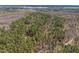 Aerial view of tree-covered land with distant waterfront at 735 Jordan Hills Loop, Chapel Hill, NC 27517