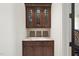A built-in butlers pantry displays custom cabinetry and countertop details at 7504 Everton Way, Wake Forest, NC 27587