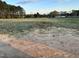 A large backyard lot features a large open space with a pile of dirt and trees in the background at 163 Noramac Ct, Selma, NC 27576
