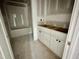 Unfinished bathroom with a vanity and a tub at 163 Noramac Ct, Selma, NC 27576