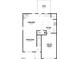 The first floor plan showing the living room, dining room, kitchen, and one-car garage at 354 Bluejay St, Clayton, NC 27520