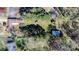 An aerial view of the home shows a large yard, barn and a pond at 408 Rand Rd, Raleigh, NC 27603