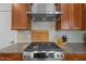 Updated kitchen with stainless steel range, granite countertops, and ample cabinet space at 445 S Greensboro St, Carrboro, NC 27510