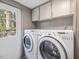 Close-up of a laundry area with modern washer and dryer set against a bright and functional space at 471 Deer Run, Pittsboro, NC 27312