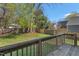 Fenced backyard with green grass and a wooden deck, perfect for outdoor activities at 613 Canal St, Durham, NC 27701