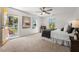 Bedroom with a glass door leading to the balcony at 613 Canal St, Durham, NC 27701