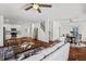 Spacious open-concept living area with hardwood flooring and contemporary furnishings at 613 Canal St, Durham, NC 27701