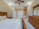 Spacious primary bedroom featuring neutral carpet, recessed lighting, and a ceiling fan for comfort at 101 Sundance Pl, Chapel Hill, NC 27514